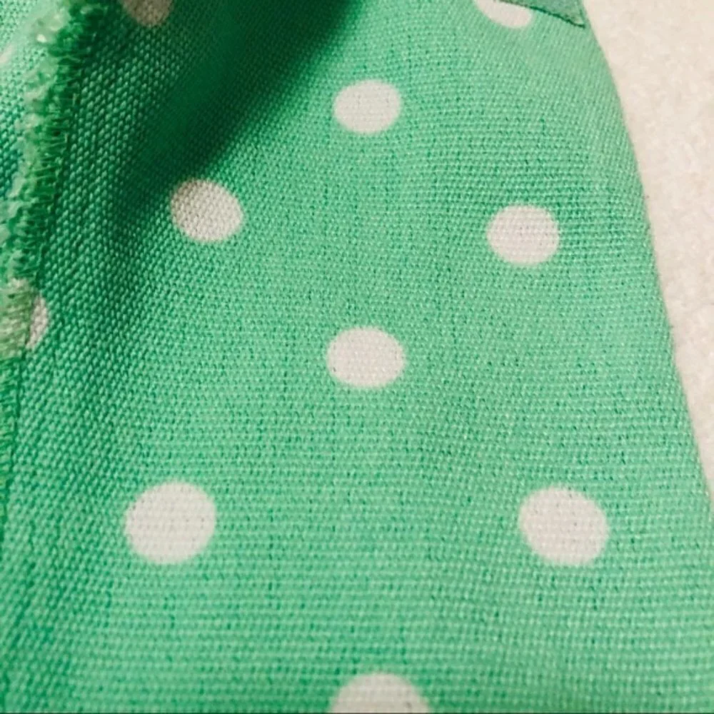 Pottery Barn Basket Liner Mint Green with White Polka Dots Polyester Teen Dorm